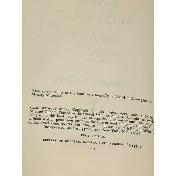 Games Without Rules By Michael Gilbert Short Stories First Edition Vintage 1967 - Picture 9 of 14